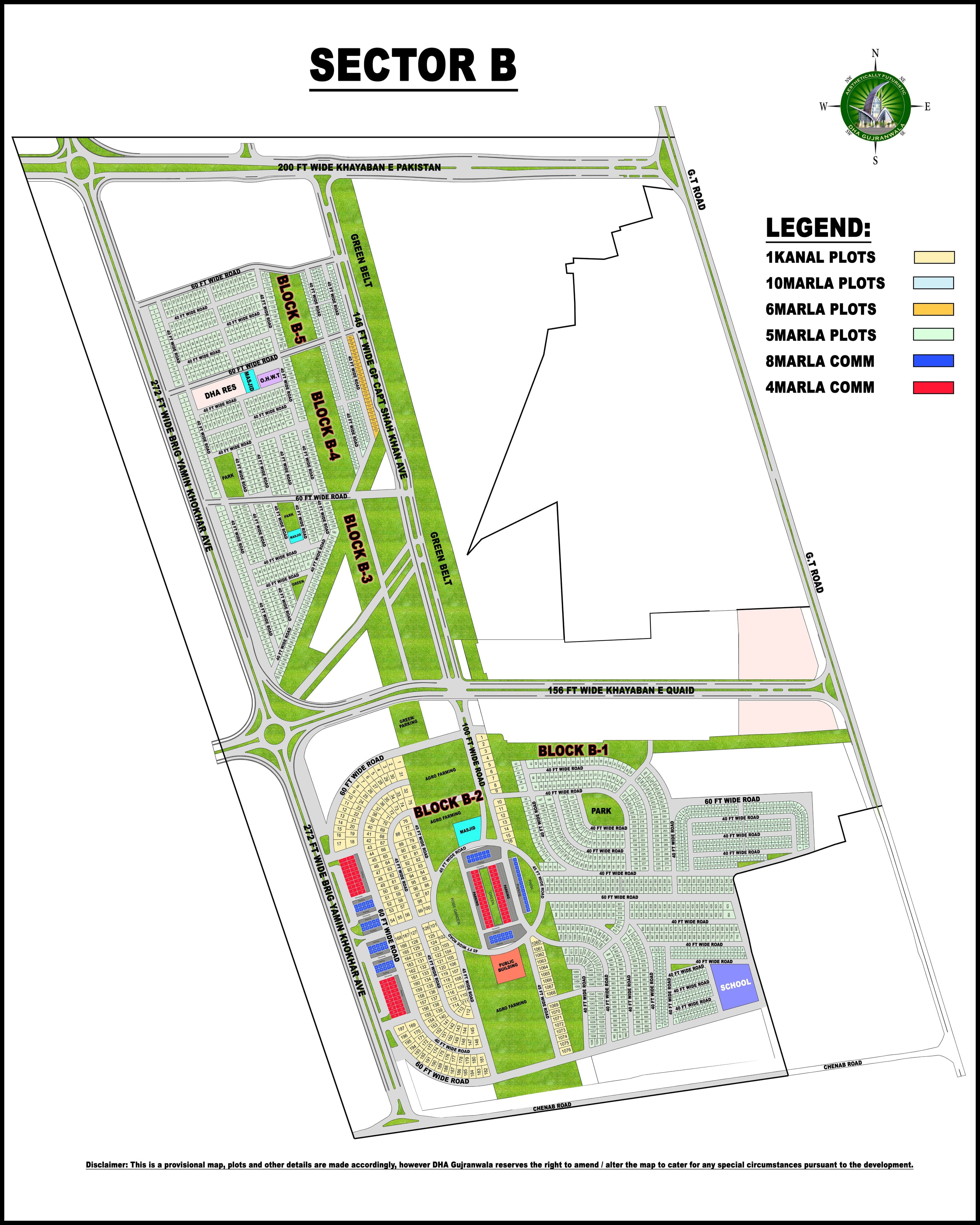 Sector-B Map Overview – DHA Gujranwala