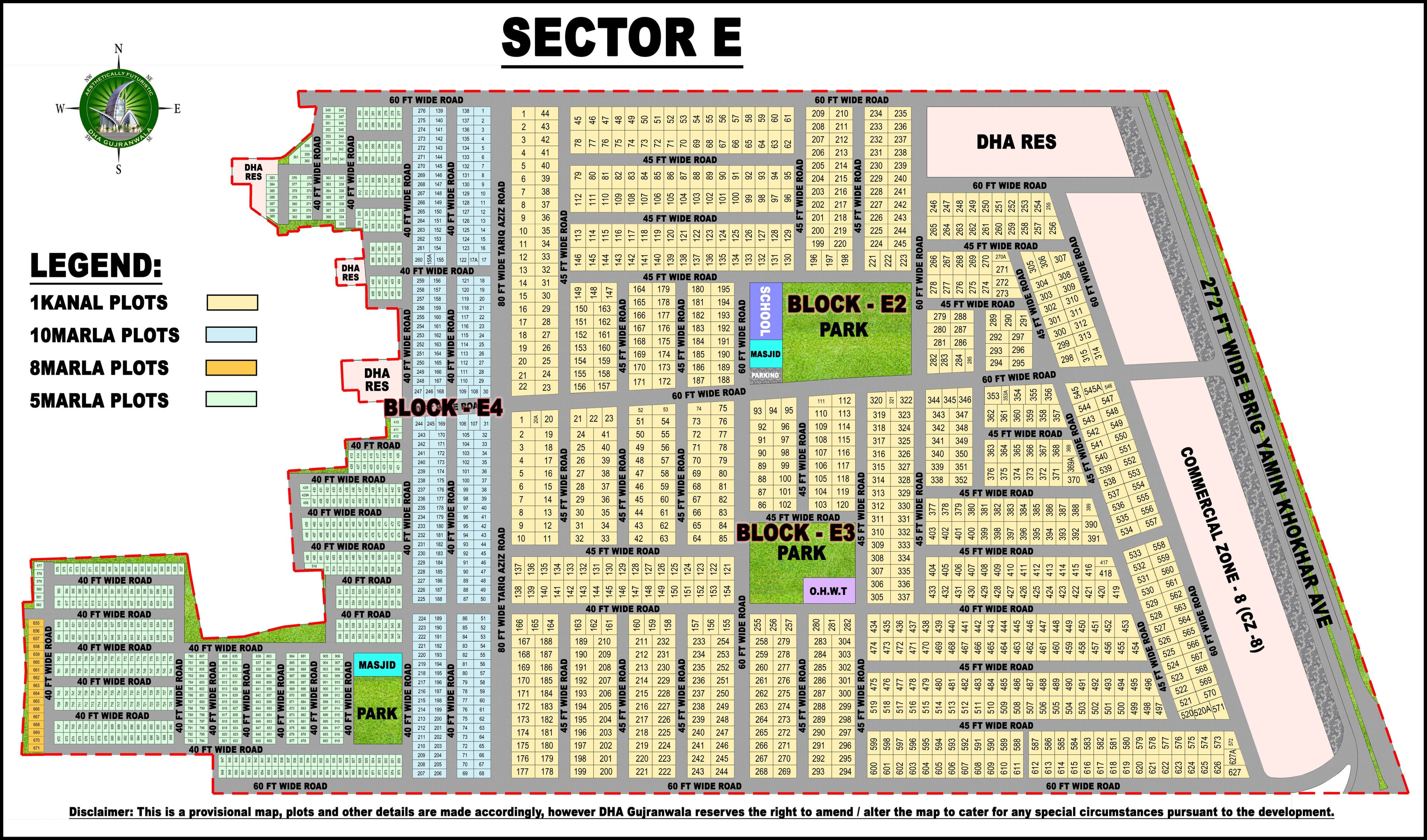 Sector-E Map Overview – DHA Gujranwala