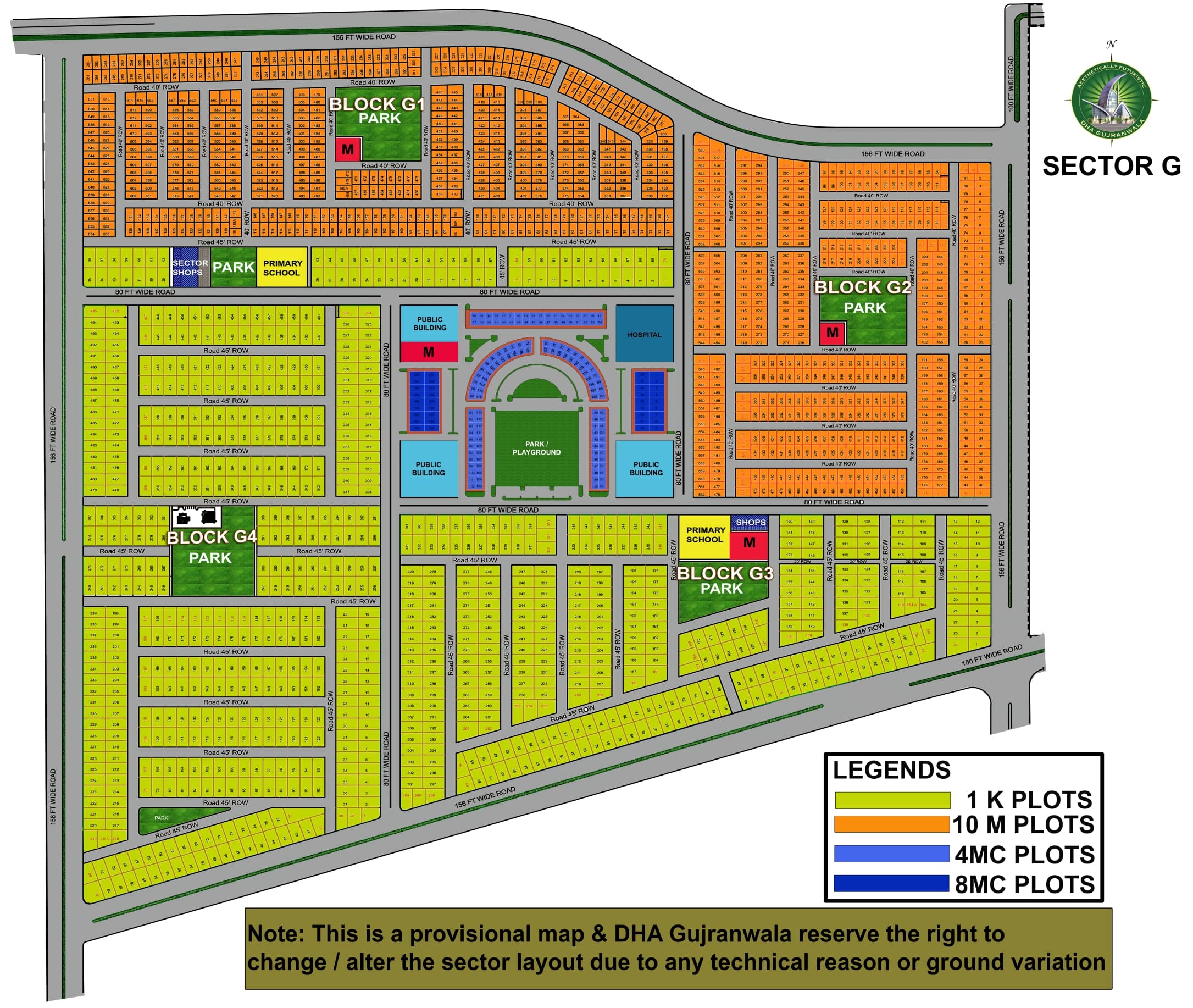 Sector G – DHA Gujranwala Map Overview
