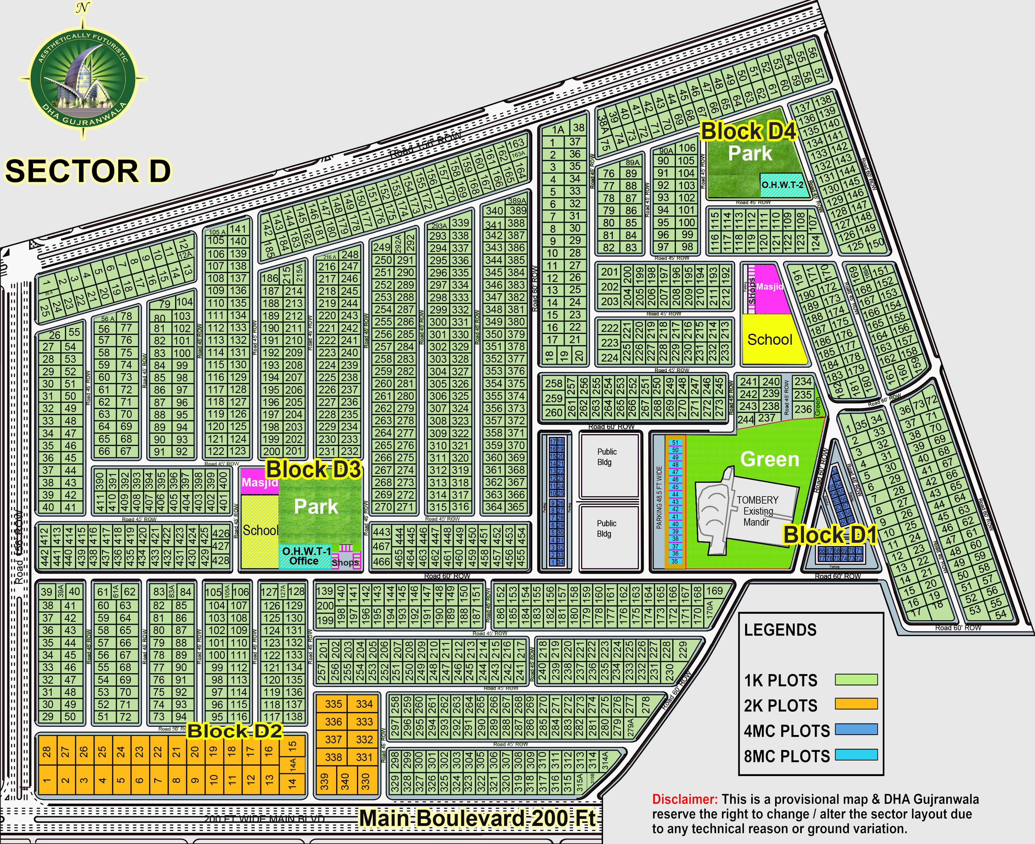 Sector-D Map Overview – DHA Gujranwala