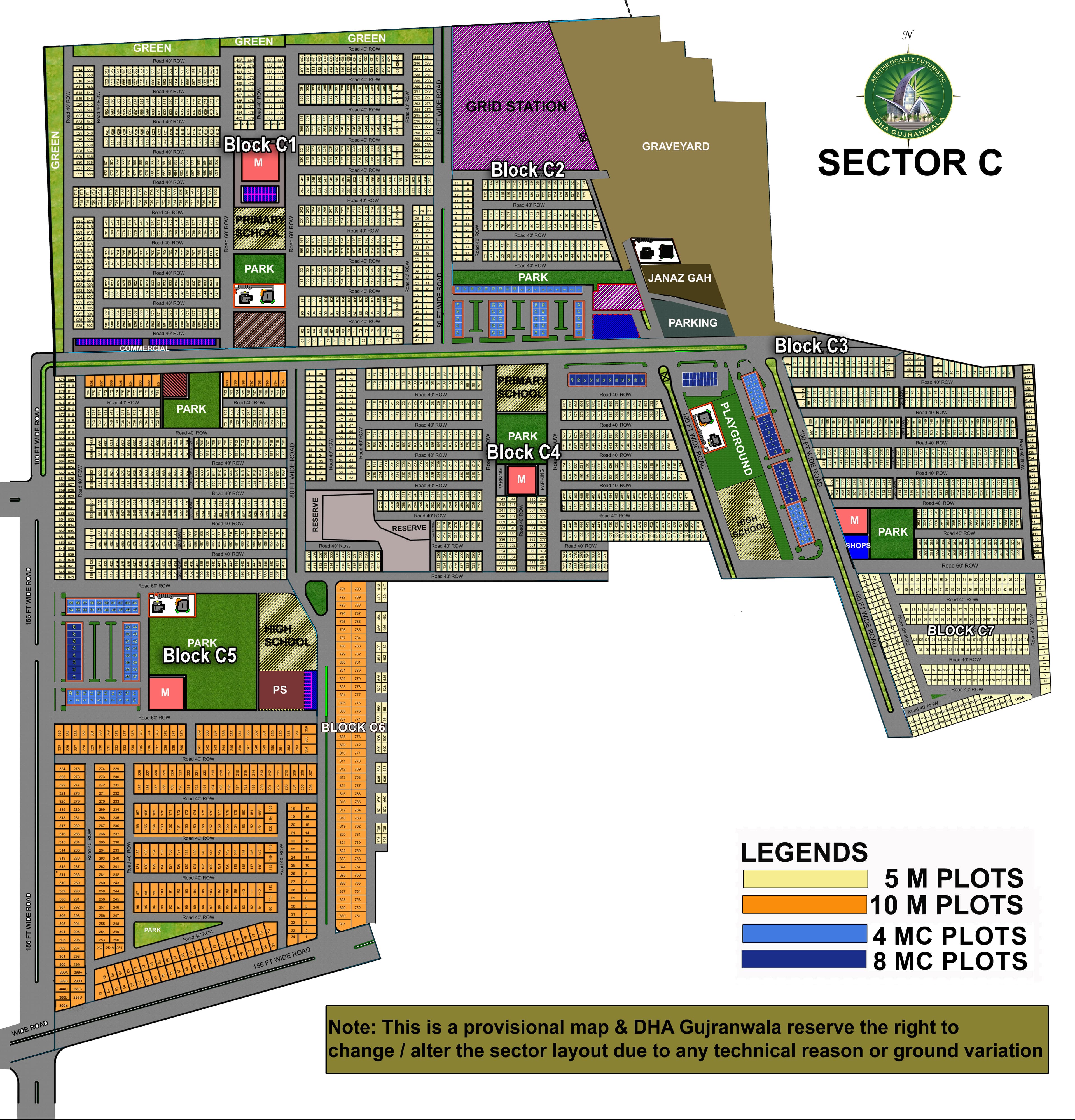 Sector-C Map Overview – DHA Gujranwala