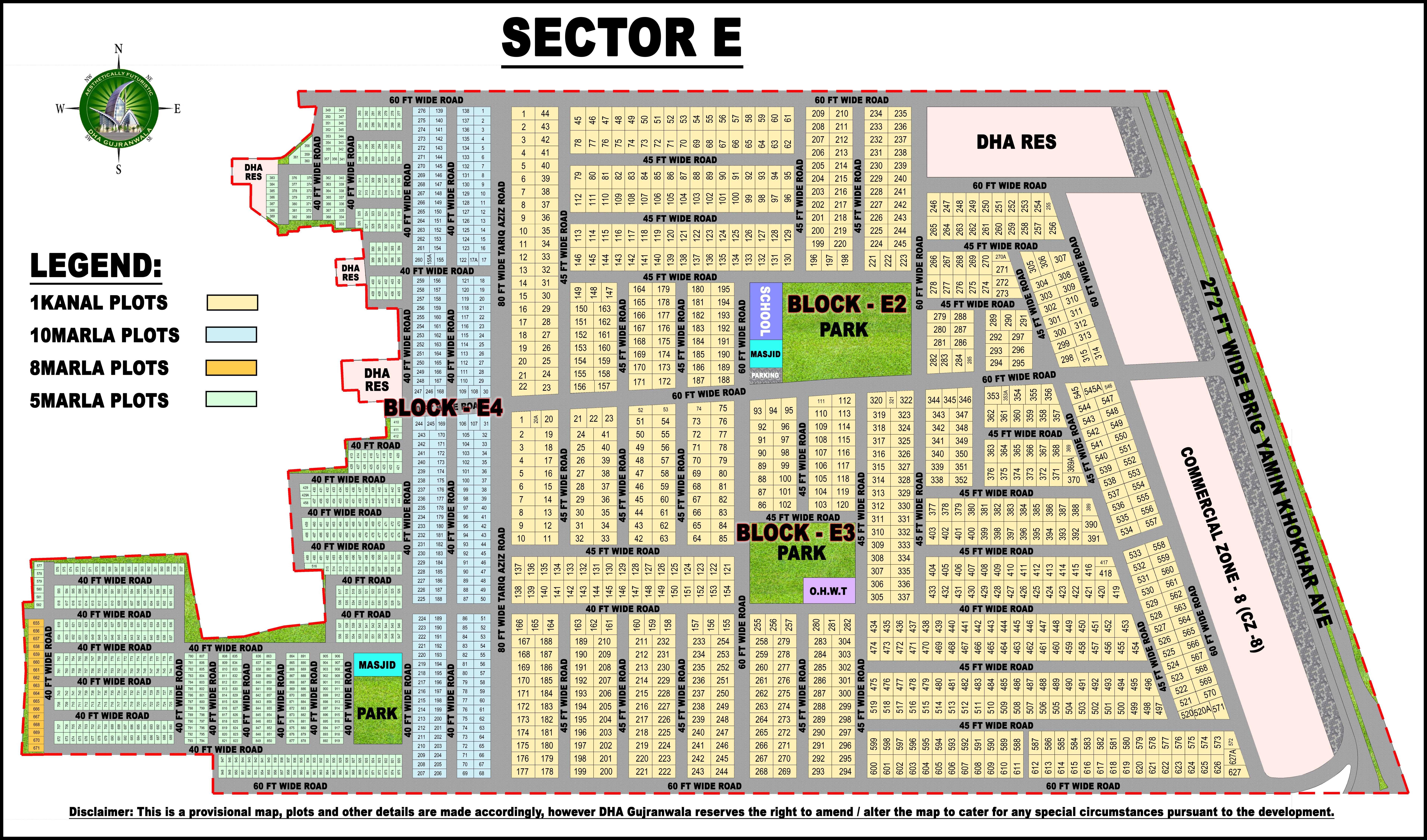 Sector-E Map Overview – DHA Gujranwala